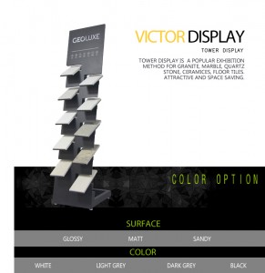 Stone tile sample display towers