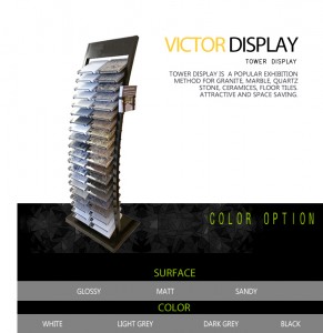 Stone tile sample display towers