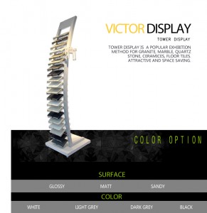 Stone tile sample display towers