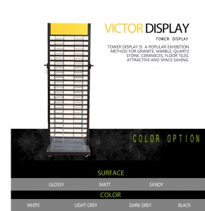 Stone tile sample display towers