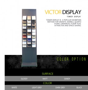 Stone tile sample display towers