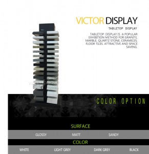 Stone tile sample display towers