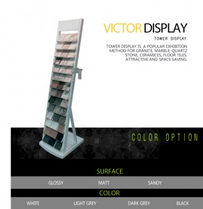 Stone tile sample display towers