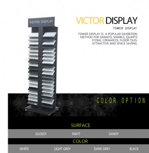 Stone tile sample display towers